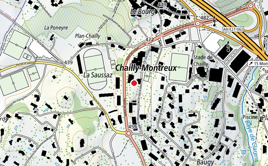 Map showing the location of Collège de Chailly (School)