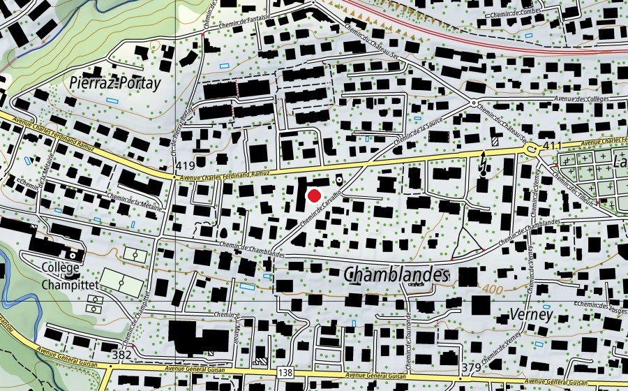 Carte indiquant l’emplacement de Collège de Chamblandes (École)