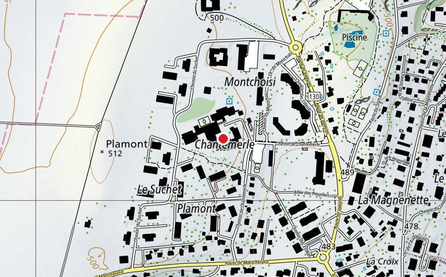 Map showing the location of Collège de Chantemerle (School)