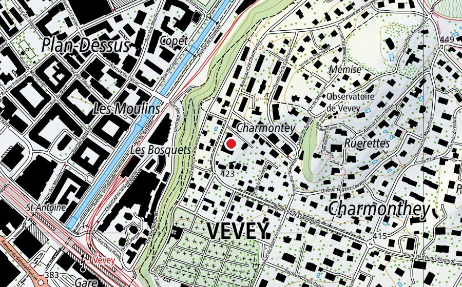 Map showing the location of Collège de Charmontey (School)