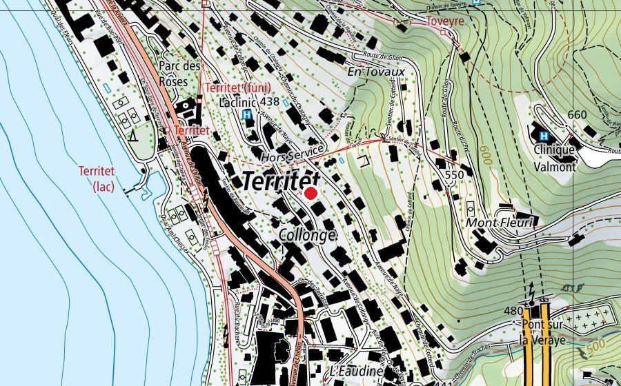 Karte mit dem Standort von Collège de Collonge (Schule)