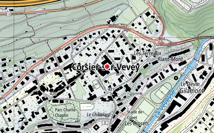 Carte indiquant l’emplacement de Collège de Corsier (École)