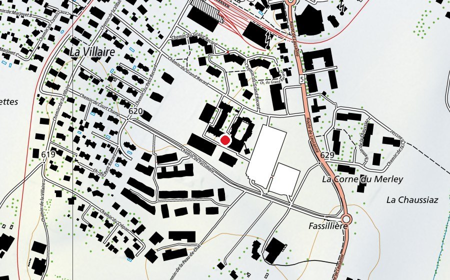 Carte indiquant l’emplacement de Collège de Court-Champ (École)