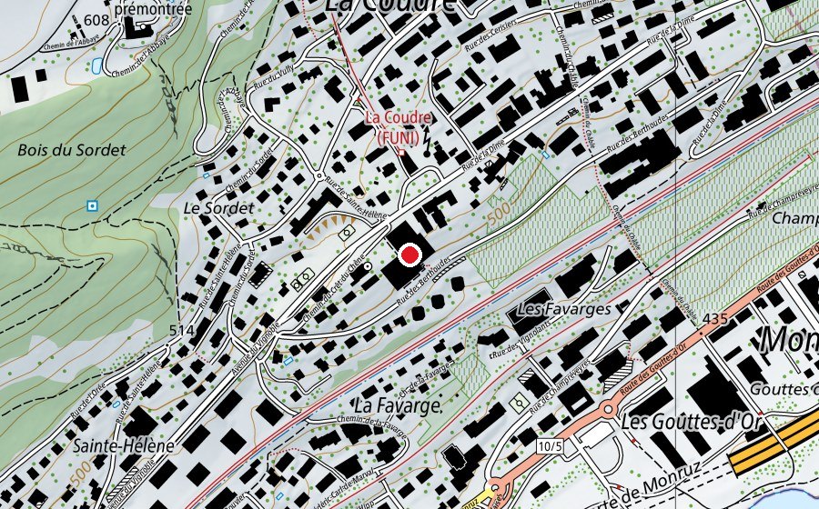 Carte indiquant l’emplacement de Collège de Crêt du Chène (École)