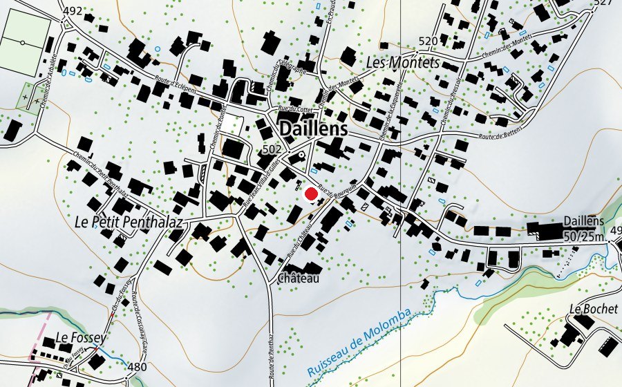 Map showing the location of Collège de Daillens (School)