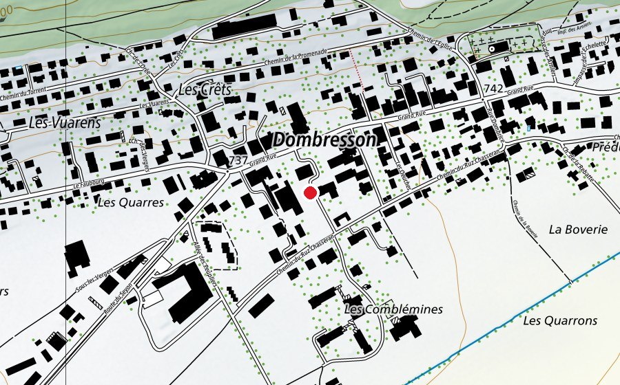 Carte indiquant l’emplacement de Collège de Dombresson (École)