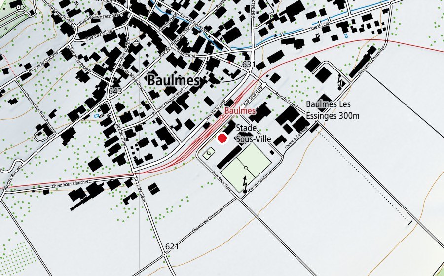 Map showing the location of Collège de Feurtille (School)