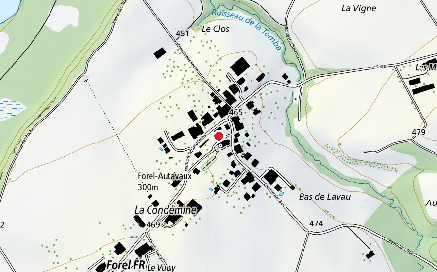 Carte indiquant l’emplacement de Collège de Forel (École)