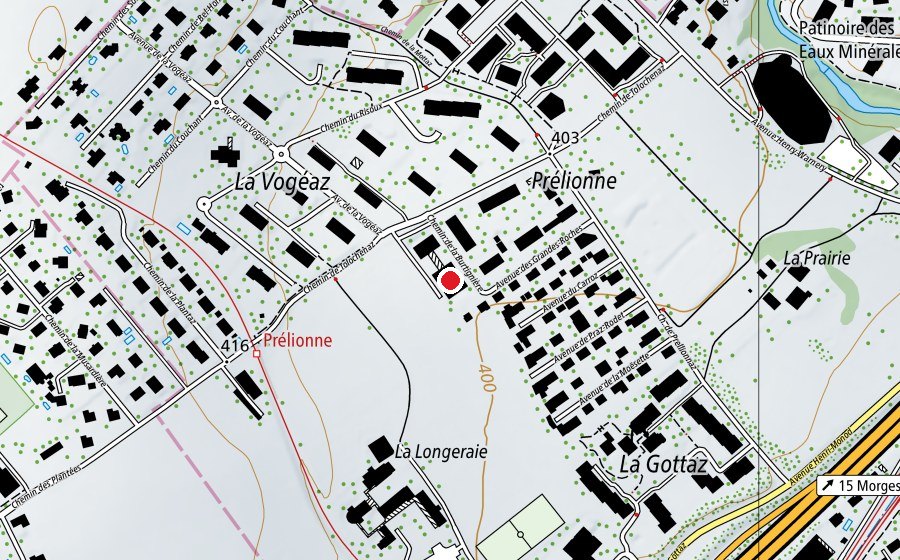 Carte indiquant l’emplacement de Collège de la Burtignière (École)