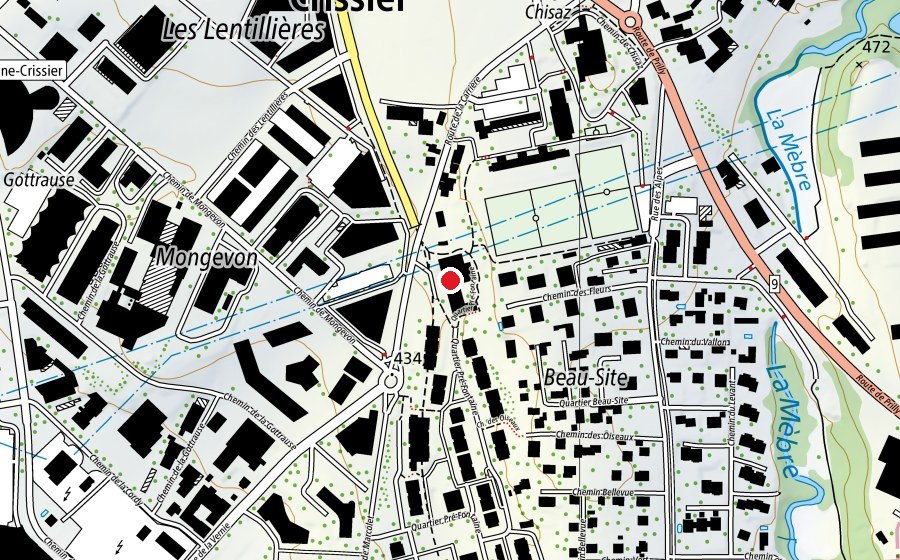 Karte mit dem Standort von Collège de la Carrière (Schule)