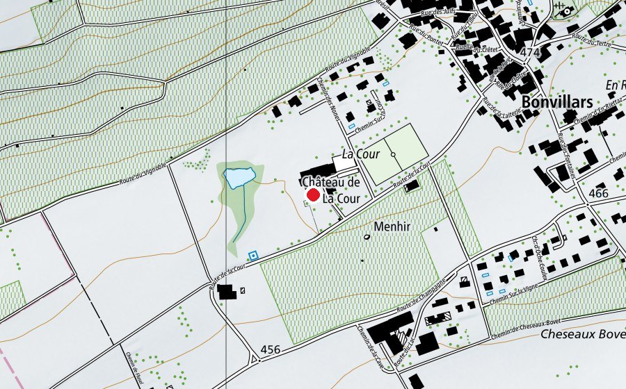 Map showing the location of Collège de la Cour (School)
