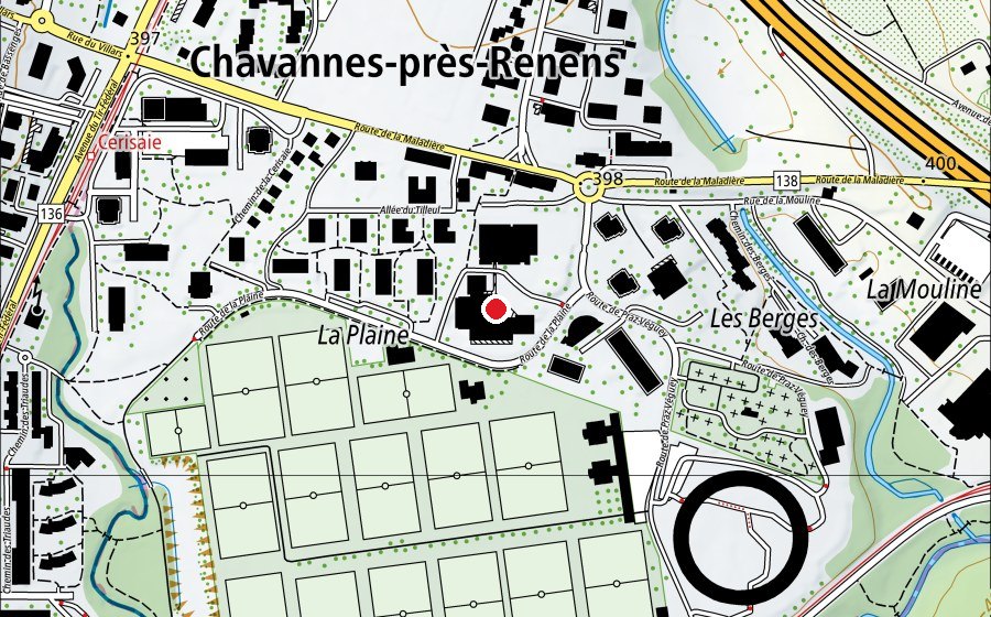 Mappa con la posizione di Collège de la Plaine (Scuola)