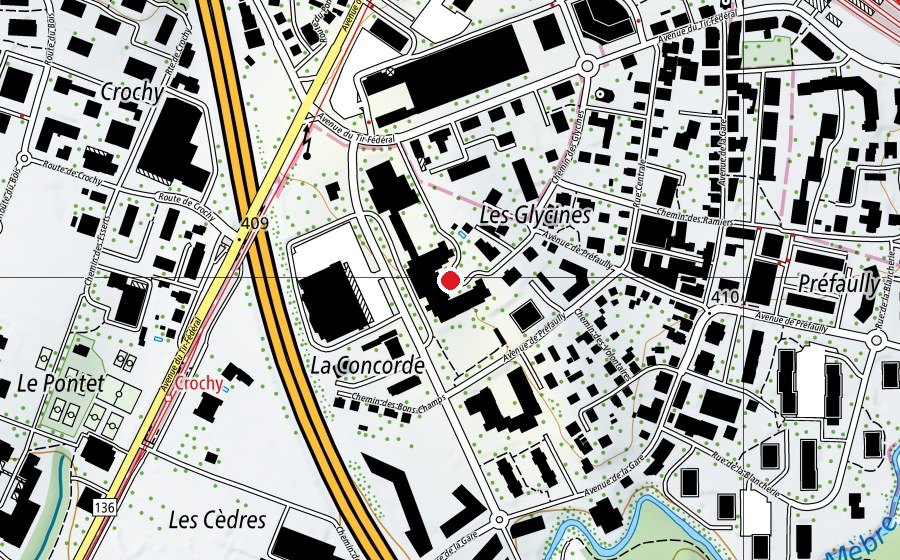 Mappa con la posizione di Collège de la Planta (Scuola)