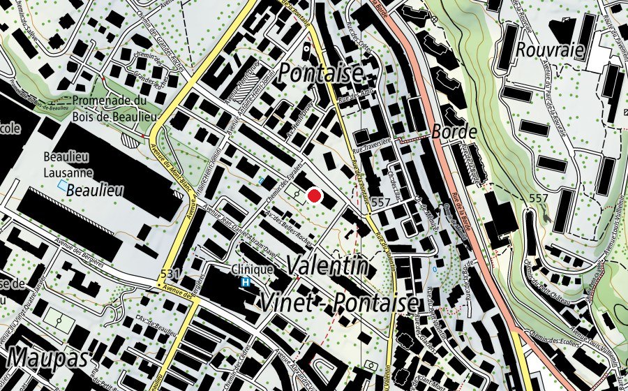 Carte indiquant l’emplacement de Collège de la Pontaise (École)
