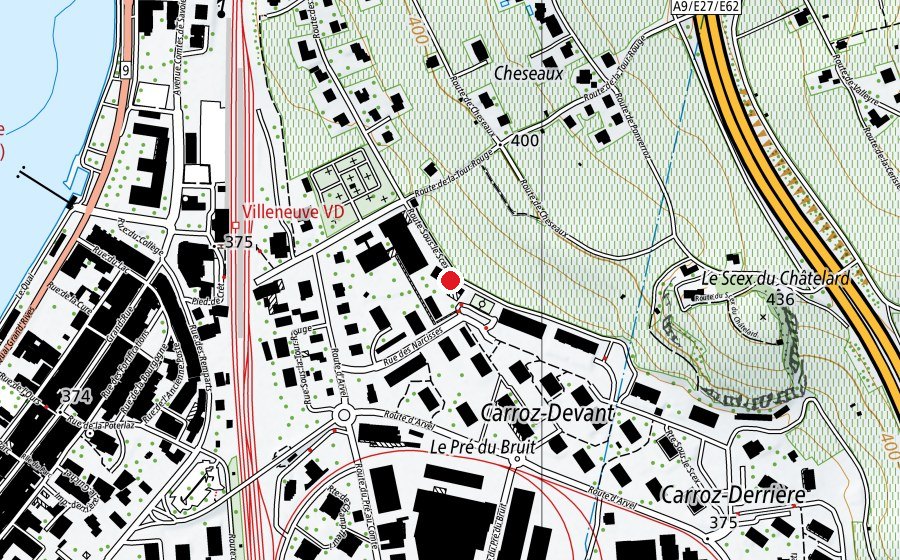 Carte indiquant l’emplacement de Collège de la Tour-Rouge (École)