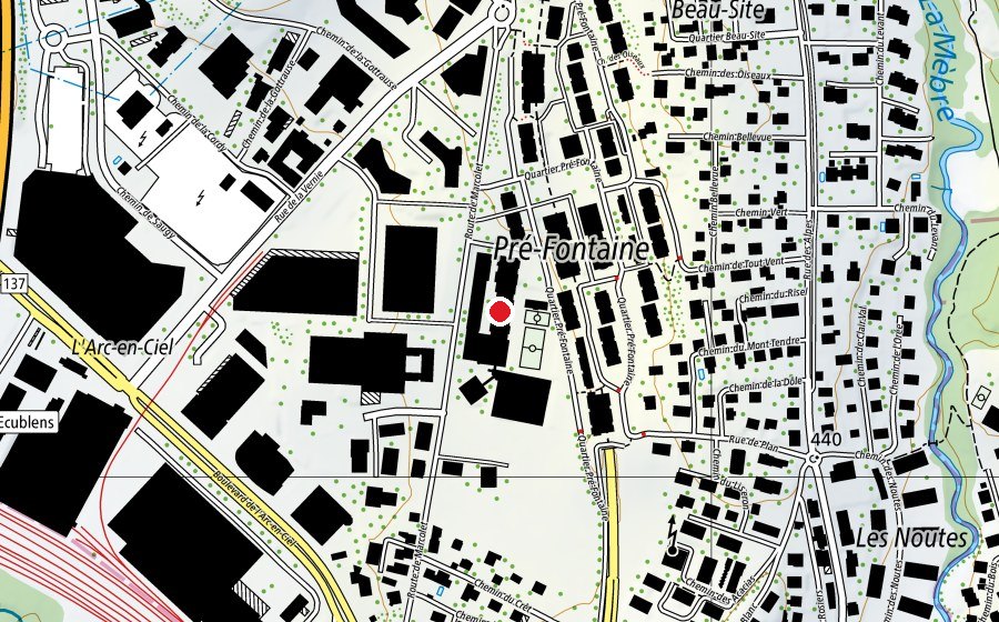 Karte mit dem Standort von Collège de Marcolet (Schule)