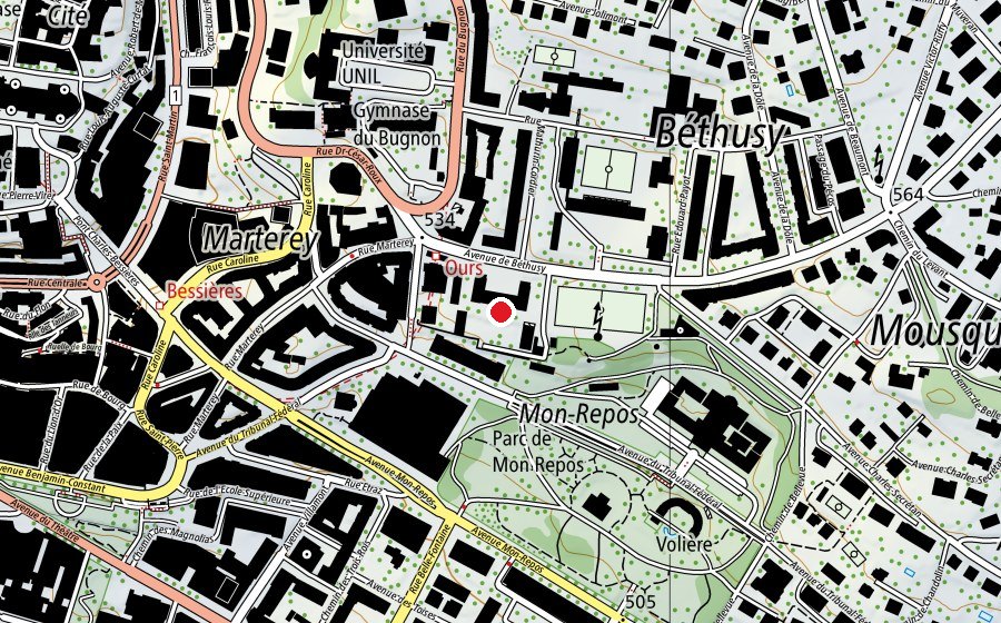Mappa con la posizione di Collège de Mon-Repos (Scuola)