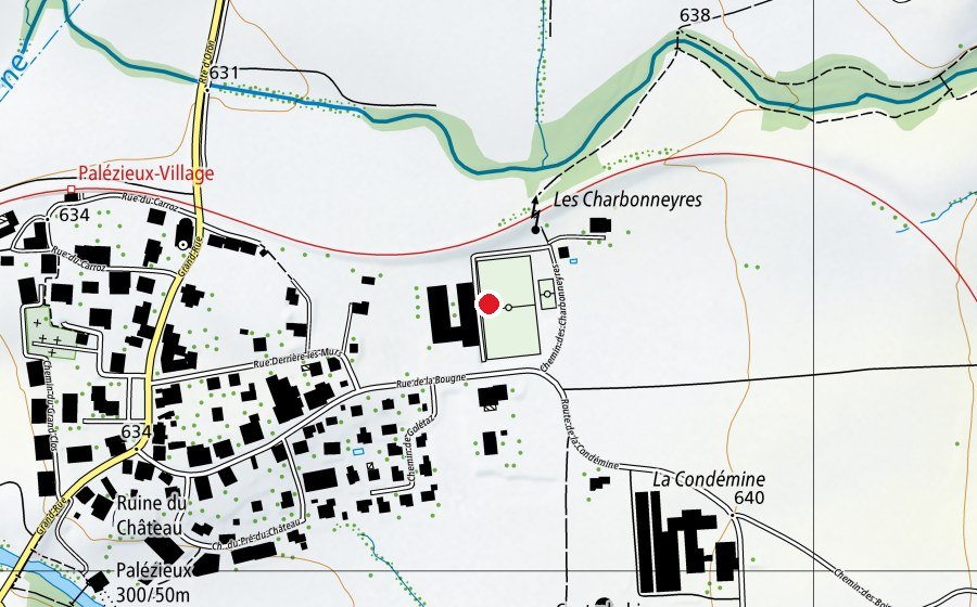 Carte indiquant l’emplacement de Collège de Palézieux–Village (École)