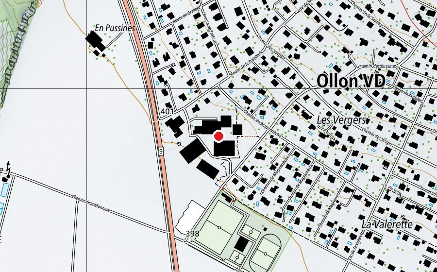 Karte mit dem Standort von Collège de Perrosalle (Schule)