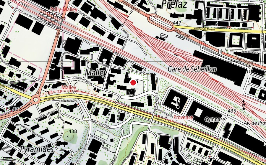 Carte indiquant l’emplacement de Collège de Provence (École)