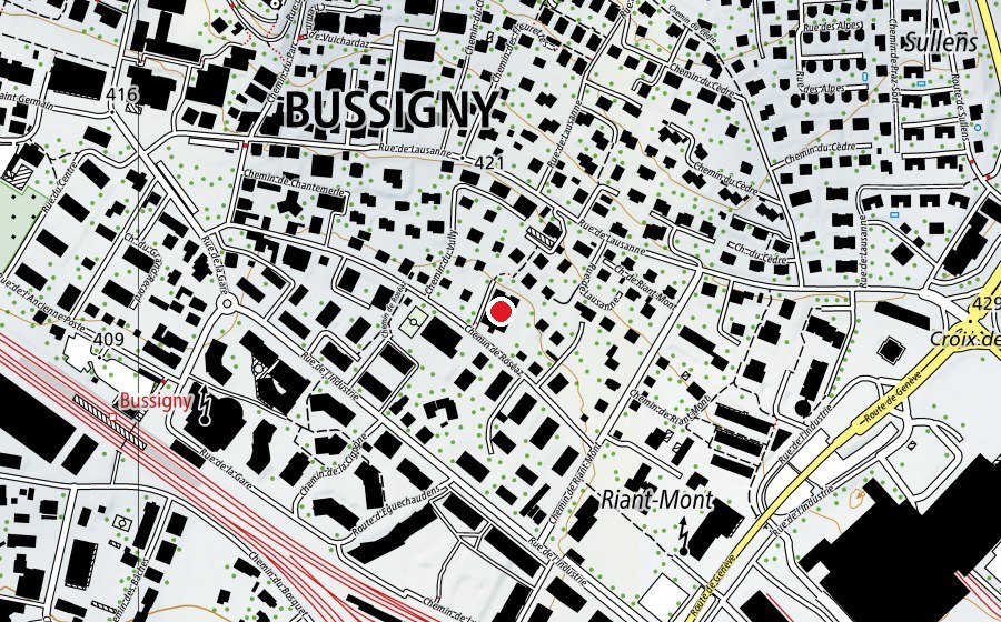 Map showing the location of Collège de Roséaz (School)