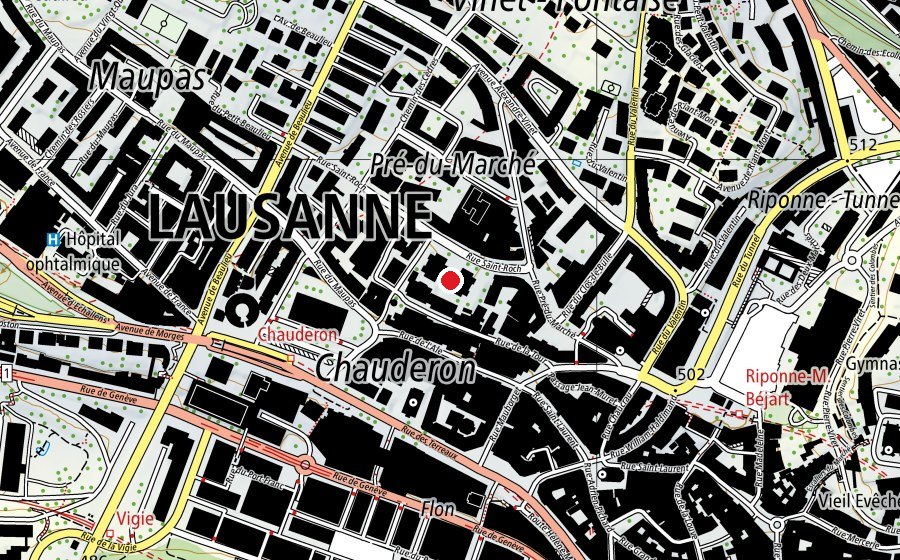 Map showing the location of Collège de Saint-Roch (School)