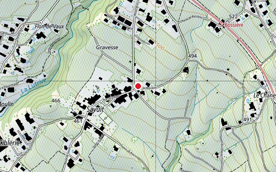 Carte indiquant l’emplacement de Collège de Savuit (École)