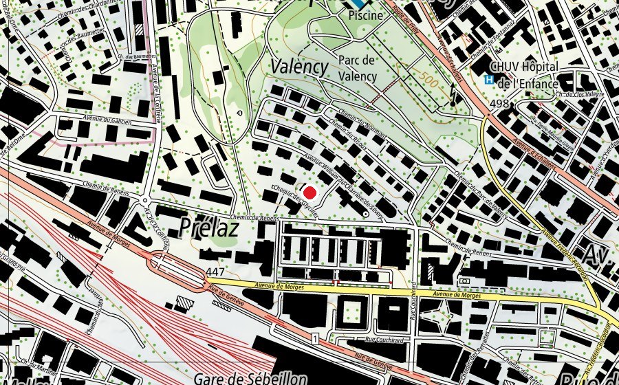 Karte mit dem Standort von Collège de Valency (Schule)