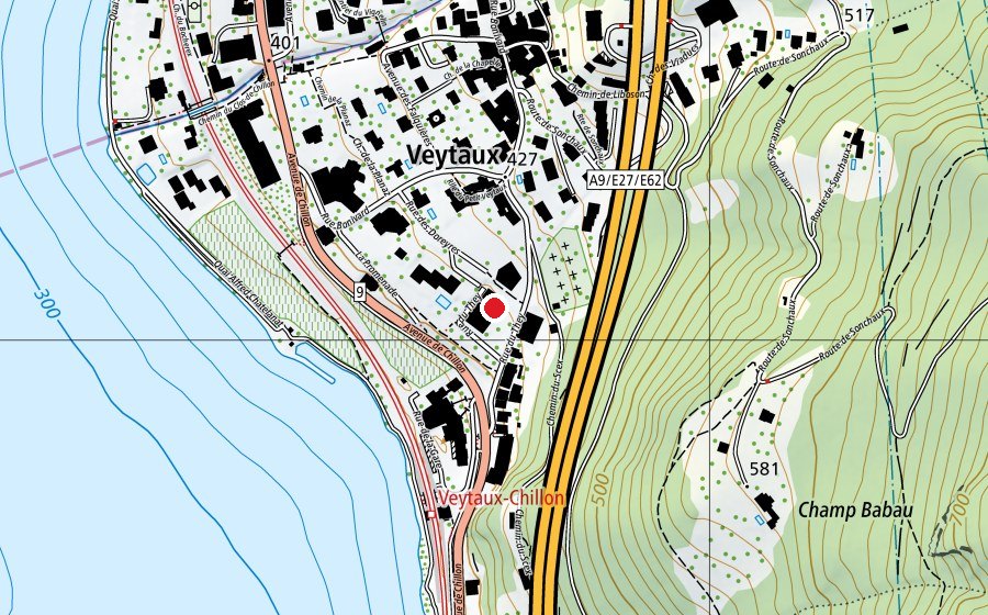 Map showing the location of Collège de Veytaux (School)