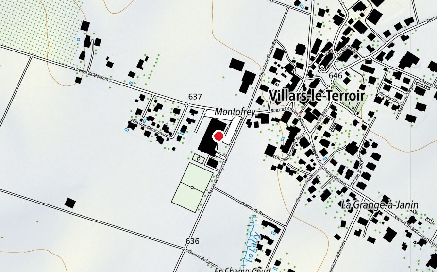 Mappa con la posizione di Collège de Villars-le-Terroir (Scuola)