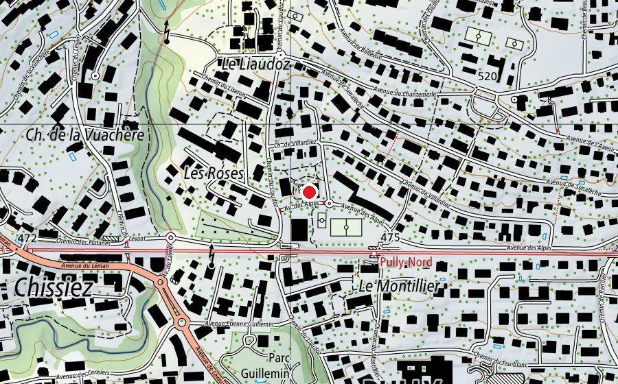 Map showing the location of Collège des Alpes (School)