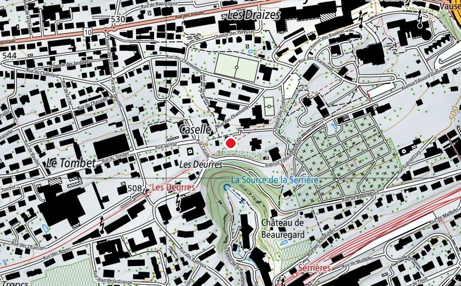 Carte indiquant l’emplacement de Collège des Charmettes (École)