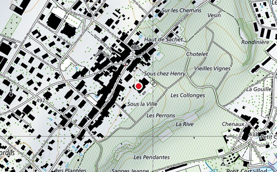 Map showing the location of Collège des Corneilles (School)