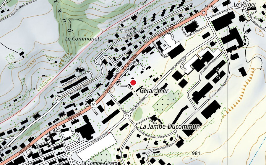 Map showing the location of Collège des Girardet (School)