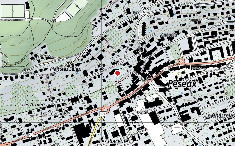 Map showing the location of Collège des Guches (School)