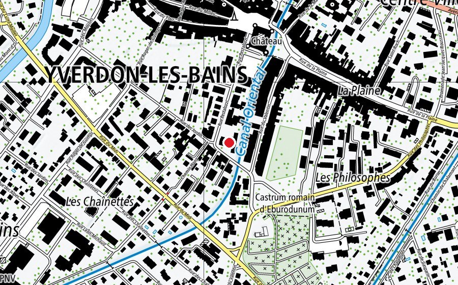 Map showing the location of Collège des Jordils (School)