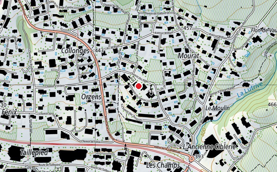 Carte indiquant l’emplacement de Collège des Pâles (École)