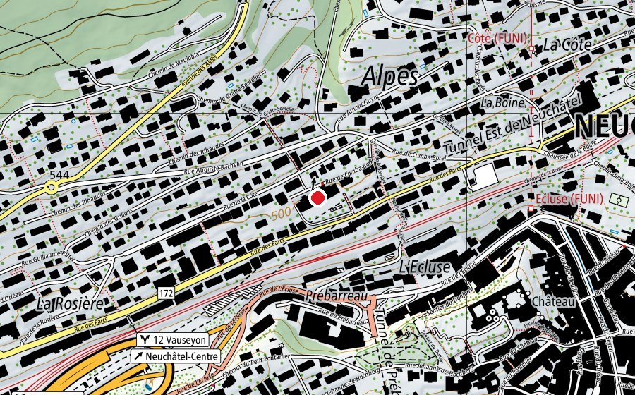 Carte indiquant l’emplacement de Collège des Parcs (École)