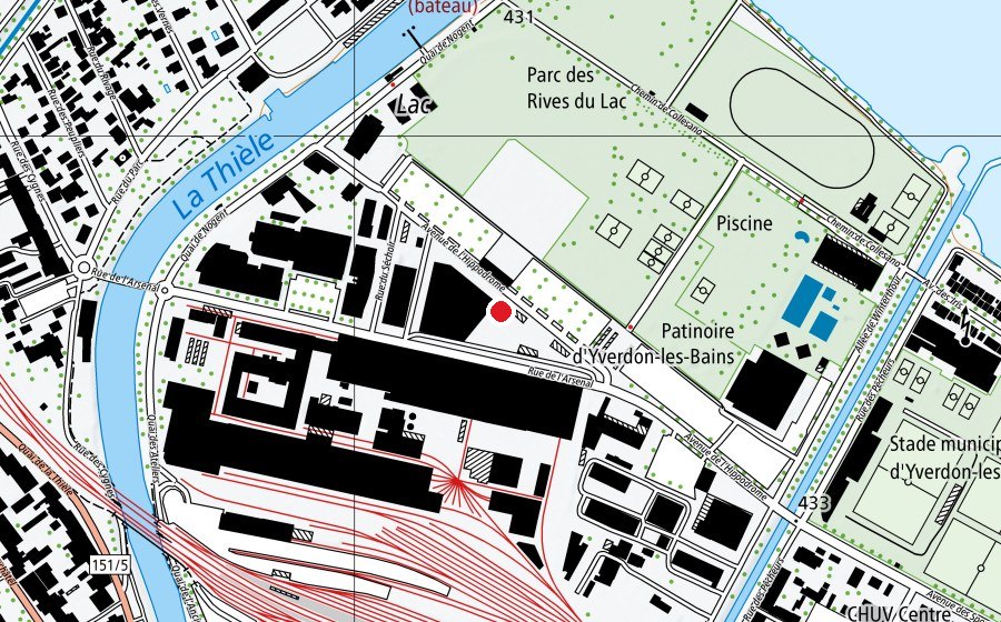 Mappa con la posizione di Collège des Rives (Scuola)