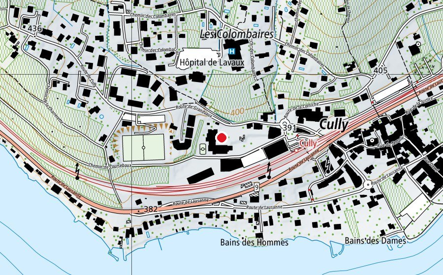 Carte indiquant l’emplacement de Collège des Ruvines (École)