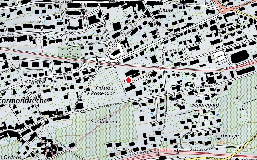 Carte indiquant l’emplacement de Collège des Safrières (École)