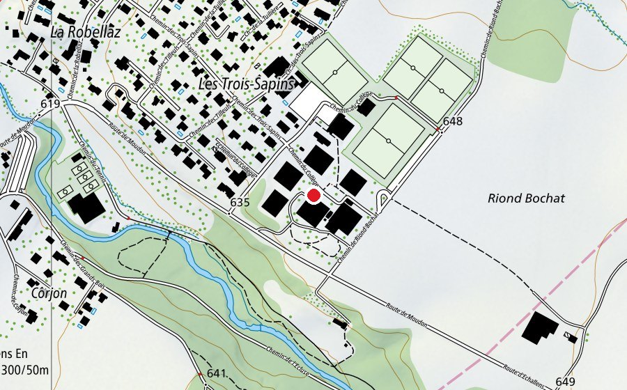 Carte indiquant l’emplacement de Collège des Trois Sapins (École)
