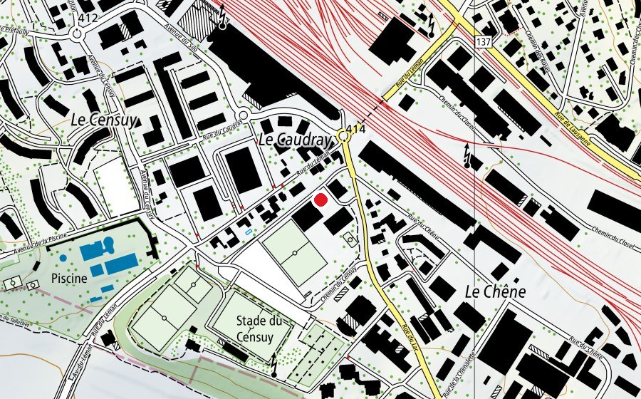 Carte indiquant l’emplacement de Collège du Censuy (École)