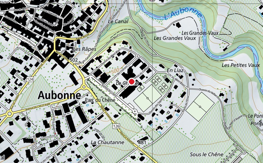 Carte indiquant l’emplacement de Collège du Chène (École)