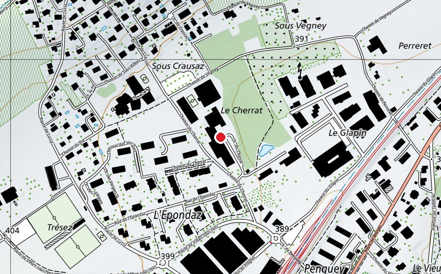 Carte indiquant l’emplacement de Collège du Cherrat (École)