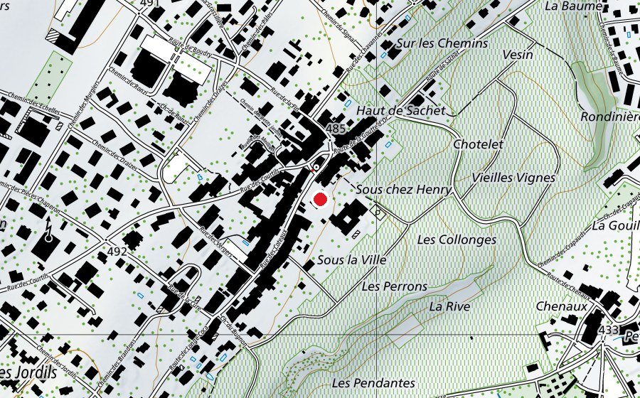Map showing the location of Collège du Coq d'Or (School)