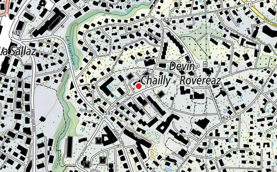 Map showing the location of Collège du Devin (School)