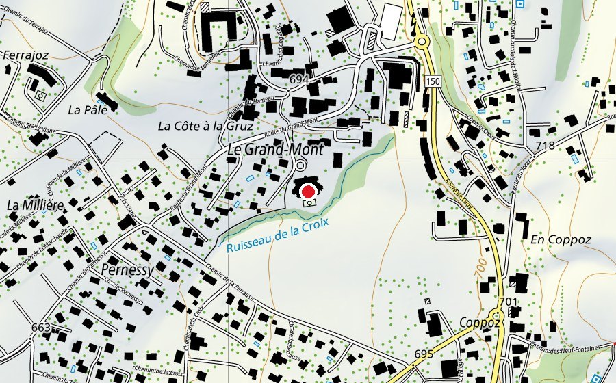 Map showing the location of Collège du Grand-Mont (School)