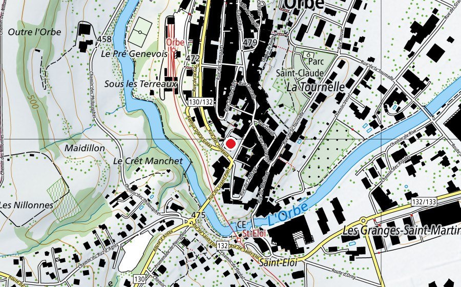 Mappa con la posizione di Collège du Grand-Pont (Scuola)