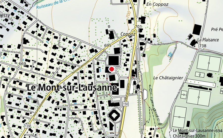 Map showing the location of Collège du Mottier (School)